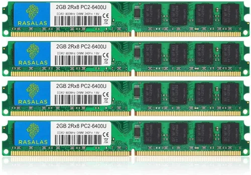 Miniatura 13 de Rasalas DDR2 4 GB Kit (2 x 2 GB) PC2-5300 667MHz RAM - PC2-5300U Udimm 2RX8 1.8V CL5 240 pines no ECC memoria de computadora de escritorio sin búfer