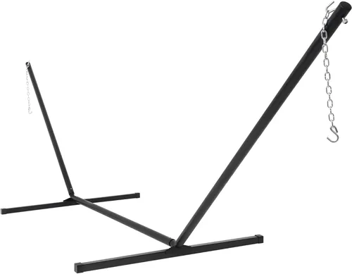 Lazy Daze Hammocks Hamaca portátil de acero resistente de 15 pies con ganchos y cadenas para exteriores, patio, patio trasero, capacidad de 450 Negro
