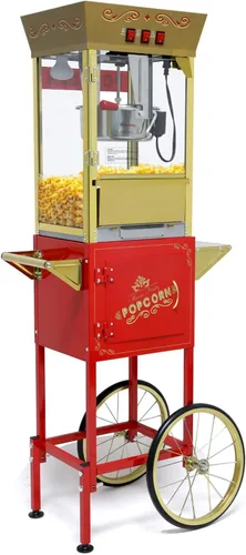 Miniatura 12 de Máquina para hacer palomitas de maíz Nyddle con hervidor de 8 onzas, fabrica hasta 32 tazas, máquina para palomitas en carrito, estilo vintage