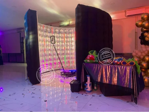 Cabina de fotos inflable 360 con 24 piezas de tubo de luz LED y ventilador de aire para cabina de fotos telón de fondo para fiesta, boda, cumpleaños