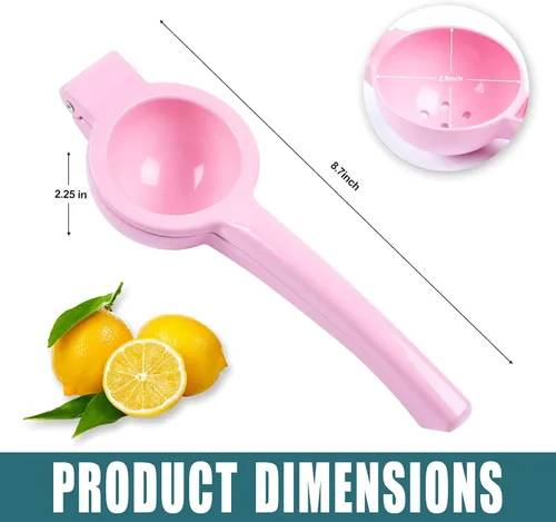 Miniatura 2 de Exprimidor manual Exprimidor de cítricos y limón, exprimidor de frutas, prensa de lima de metal, herramienta profesional de cocina (rosa)