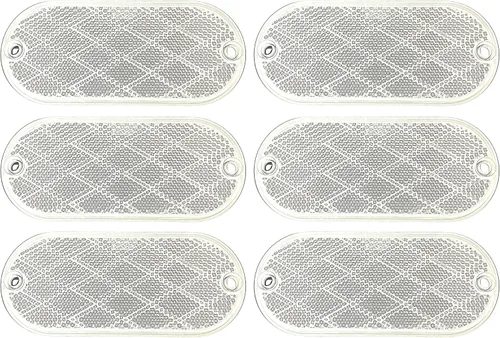 Miniatura 10 de All Star Truck Parts Reflectores ovalados rojos/ámbares autoadhesivos o con montaje para taladrar, montaje rápido SAE 13 DOT (Rojo, 6)