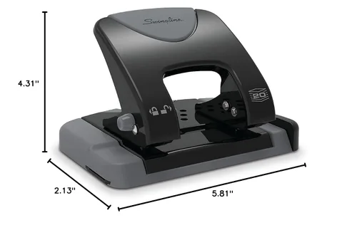 Miniatura 9 de Swingline - Perforadora de 2 agujeros, perforadora de 20 hojas, perforadora de papel, mango de confort de bajo esfuerzo SmartTouch, guía