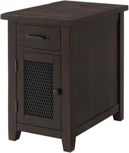 Miniatura 17 de Martin Svensson Home Mesa de silla - Negro antiguo y miel - Estilo rústico - con un cajón y armario para almacenamiento