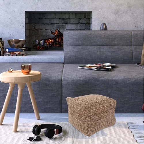 Miniatura 2 de Holibanna Funda creativa para futón – Puf cuadrado sin relleno otomano con tela de lino y algodón de 15.7 x 15.7 x 10.6 pulgadas para sala de estar