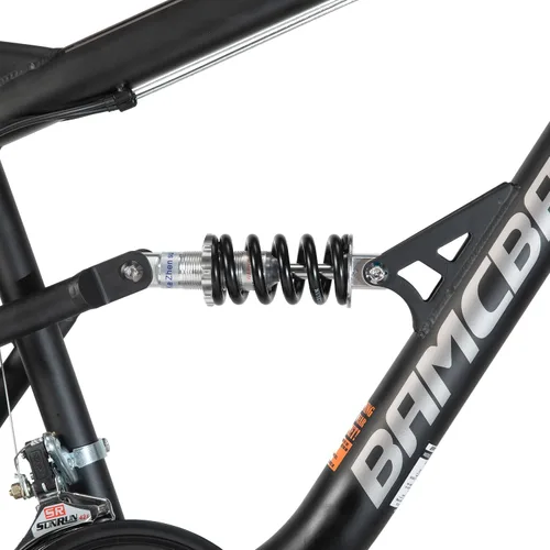 Miniatura 7 de Hiland Bicicleta de montaña de suspensión completa para hombre, 18 velocidades, rueda de 26 pulgadas, bicicleta de doble freno V para hombres