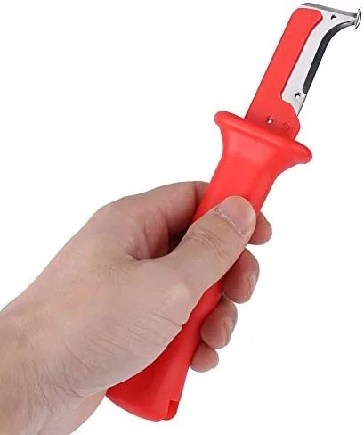 Miniatura 7 de Herramienta peladora de cuchillos para cables, cortador de cables con aislamiento eléctrico, cortador de mano con cubierta roja, cuchillo de cable