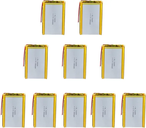 Batería recargable Lipo de iones de polímero de litio de 3.7V 10X 6500mAh 106090 con conector PH 0.079 in