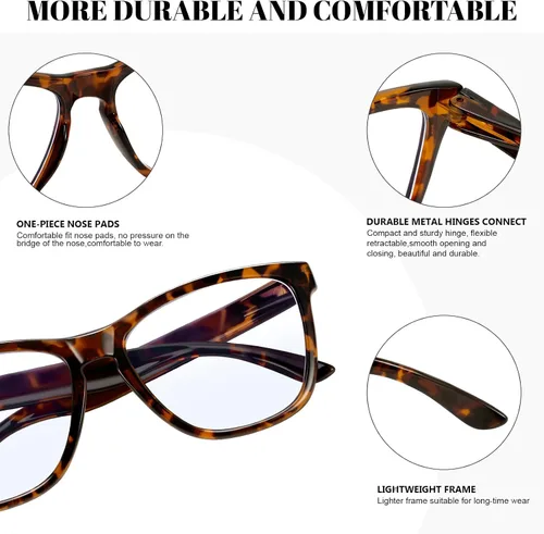 Miniatura 4 de Retro Blue Light Blocking Glasses for Women Men Classic Style Computer TV Eyeglasses Anti Eyestrain