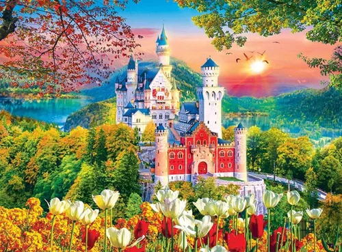 Miniatura 2 de RoseArt - Kodak - Famoso castillo medieval de Neuschwanstein, Alemania, rompecabezas de 1000 piezas para adultos