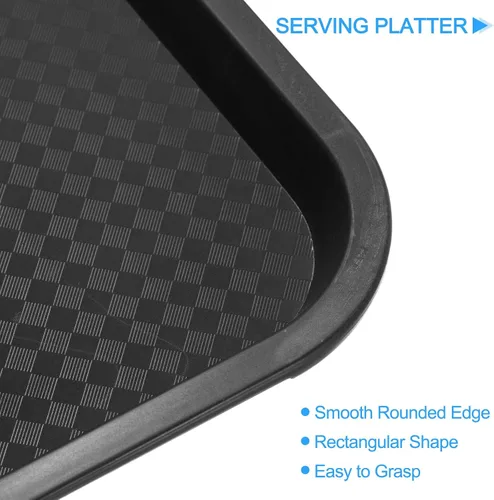 Miniatura 3 de uxcell Bandejas de plástico de comida rápida a granel de 10 x 14 pulgadas, bandejas rectangulares para servir, bandejas para cafetería, platos