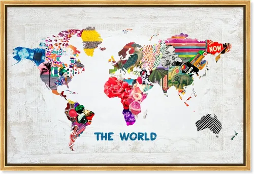 Miniatura 9 de The Oliver Gal Artist Co. Maps and Flags - Lienzo decorativo para pared, diseño hipster Mapa Mundi, decoración del hogar, 24 x 16 pulgadas, blanco