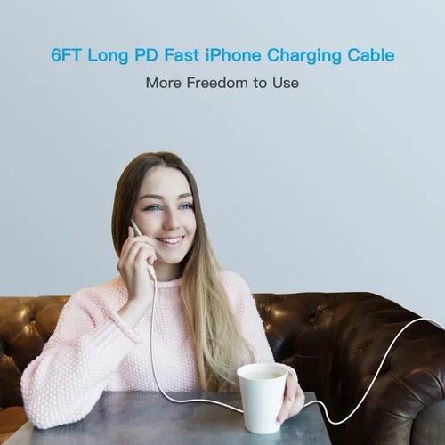 Miniatura 7 de Mitesbony - Cable USB C a Lightning [certificado MFi] Paquete de 3 cables de carga para iPhone de 1.8 m, entrega de energía tipo C, cable de carga