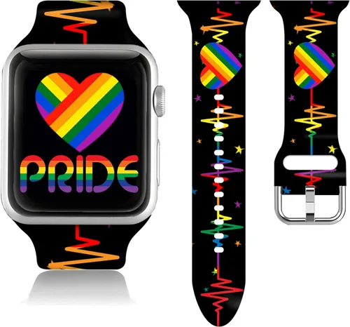 Miniatura 11 de Compatible con Apple Watch de béisbol de 38/40/41/42/44/45/46/1.929 in para mujeres y hombres, correa de silicona suave para regalo de caballo