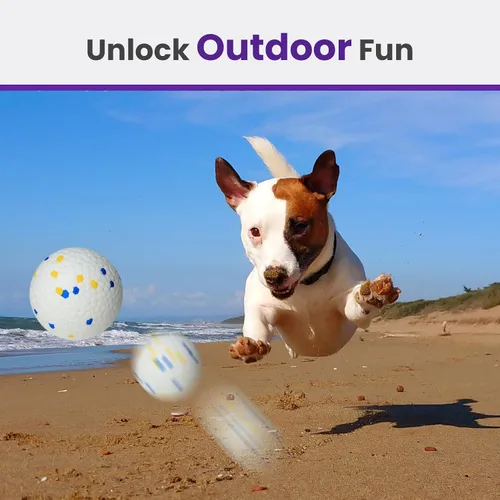 Miniatura 7 de Paquete de 2 pelotas hinchables para perros, juguetes indestructibles de 3 pulgadas para masticadores agresivos, pelotas de tenis alegres al aire