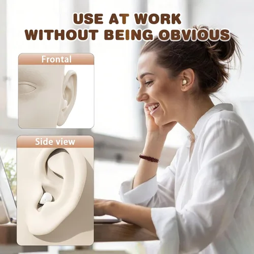 Miniatura 4 de Xmenha Mini auricular invisible pequeño inalámbrico blanco auricular para oídos pequeños canales mujeres dormir pequeños micro pequeños discretos