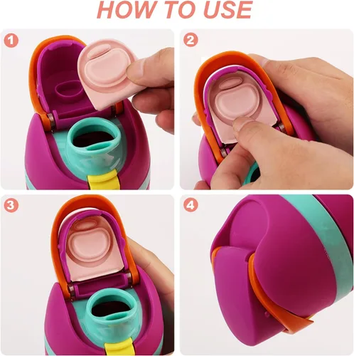 Miniatura 3 de 2 piezas de tapa superior para botella de agua compatible con Owala FreeSip 24 oz 32 oz, piezas de sellado de repuesto, tapón de silicona, Rosa