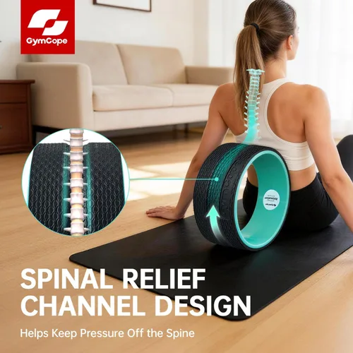 Miniatura 8 de GymCope Paquete de 3 rodillos de espuma para rueda trasera, alivio específico de espalda y cuello, estirador de columna lumbar, estirador