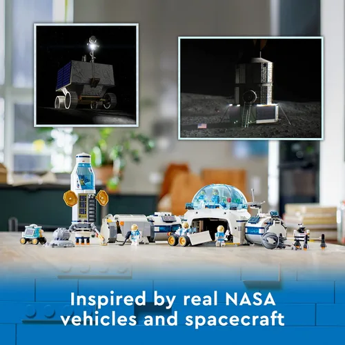Miniatura 3 de LEGO City Lunar Research Base - Juguete espacial para niños que aman el espacio 60350, inspirado en la NASA Lunar Lander, Rover y Moon Buggy con 6