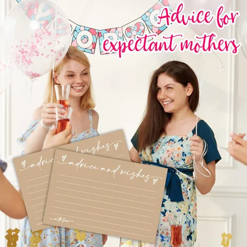 Miniatura 6 de 30 tarjetas de consejos y deseos – marrón minimalista – Tarjetas de consejos rellenables de doble cara para novia, boda, fiesta de graduación, señor