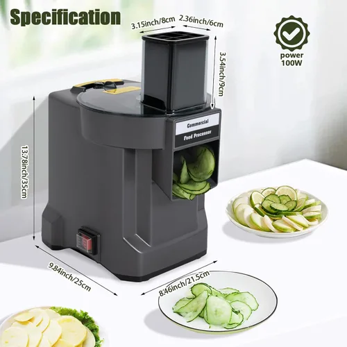 Miniatura 2 de Cortador de verduras comercial 3 en 1, procesador de verduras multifuncional de 110 V, picador de verduras eléctrico, máquina de ensalada