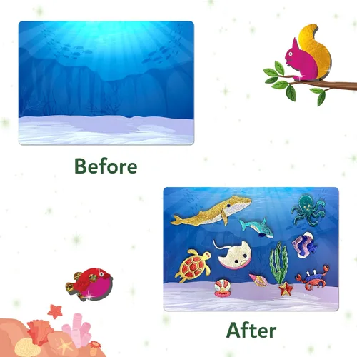 Miniatura 6 de Skillmatics Foil Fun - Mega pack de animales, arte sin desorden para niños, kits de manualidades y suministros, actividad creativa de bricolaje