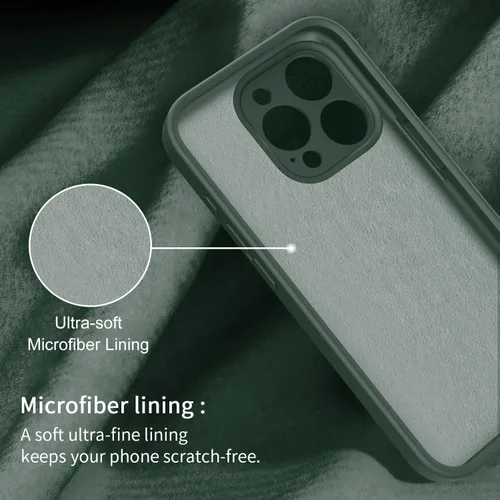 Miniatura 5 de bicol Funda para iPhone 15 Pro con protector de pantalla, protección mejorada del lente de la cámara, funda protectora de silicona líquida suave