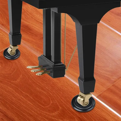 Miniatura 5 de Copas de madera maciza para piano de cola, juego de 3 ruedas de piano, protectores de suelo para patas de piano, almohadillas de protección