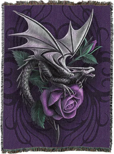 Miniatura 2 de Pure Country Weavers Anne Stokes - Manta de belleza de dragón de la colección Age of Dragons – Manta de fantasía para regalo tejida de algodón