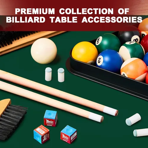 Miniatura 6 de Outus 71 piezas de accesorios para mesa de billar, accesorios de billar, bolas de billar con soporte de bola triangular, tizas para tacos, punta