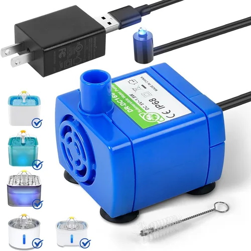 Miniatura 10 de Bomba de agua sumergible IP68 DR-DC160 para fuente de agua de gato BaoFum para cerámica Tritone, acero inoxidable, tapa de flor redonda, fuentes