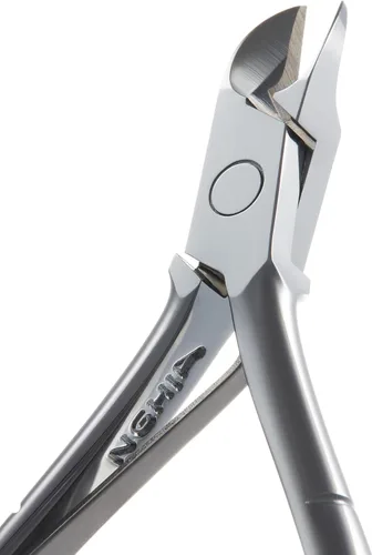 Miniatura 5 de NGHIA Pinza de uñas dorada - M-555 (acero duro): pinza acrílica de precisión de 16 mandíbulas con acabado chapado en oro, mango curvo y mecanismo