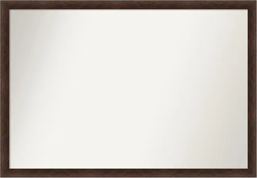 Miniatura 382 de Amanti Art Espejo de pared personalizado no biselado (24 x 27 pulgadas), marco estrecho de nogal chipre - varios tamaños personalizados - Espejo