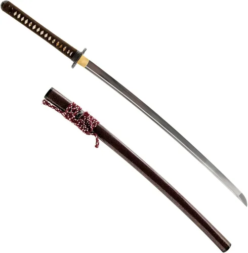 Miniatura 11 de HMS Samurai Katana Sword, Practical, Hand Forged, 1045 Carbon Steel, Heat Tempered/Clay Tempered, Full Tang, Sharp, Scabbard Blanco-dragón-951A