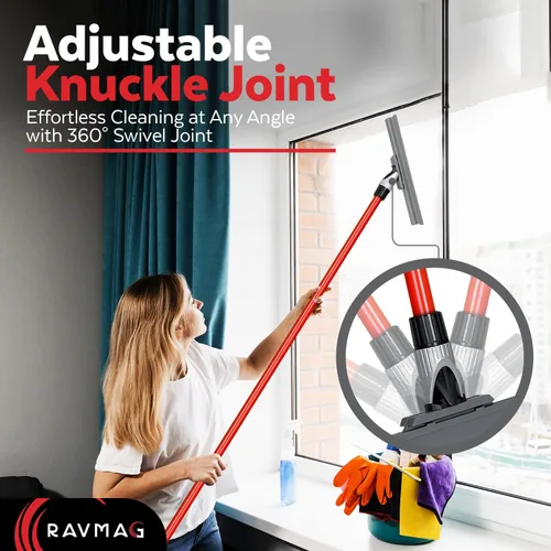 Miniatura 2 de Escobilla de Piso de Silicona con Mango Largo de 55 Pulgadas, Hoja de Silicona Fundida Única de 12 Pulgadas, Junta Giratoria de 360° - Escobilla