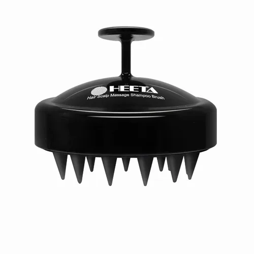 HEETA Masajeador de cuero cabelludo para el crecimiento del cabello, cepillo exfoliante de champú de silicona suave para cuero cabelludo, negro