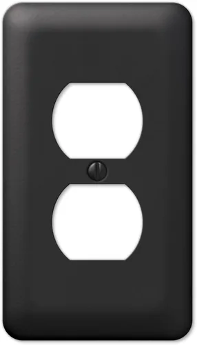 Amerelle 935DBK Devon - Placa de pared, 1 dúplex, color negro