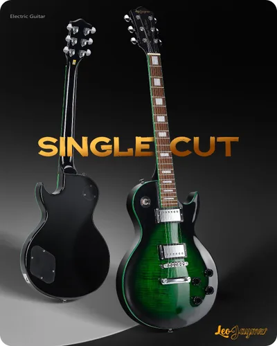 Miniatura 2 de Leo Jaymz Guitarra eléctrica serie SC - Cuerpo de caoba, diapasón de laurel, humbuckers duales, puente Tune-O-Matic, cuello C, afinadores 18:1