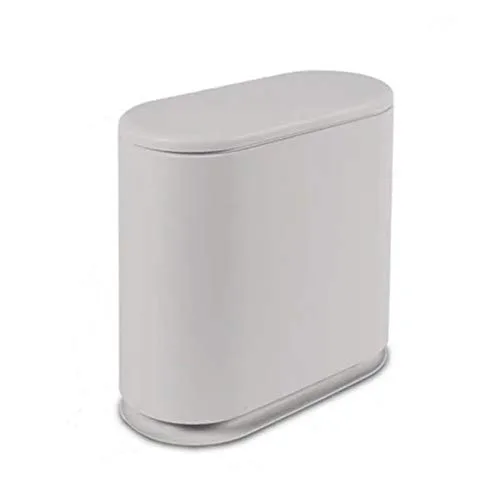 Miniatura 7 de IEEK Bote de basura de plástico con tapa superior de presión, cubo de basura de 2.4 galones / 10 litros, cesta de basura negra moderna para baño