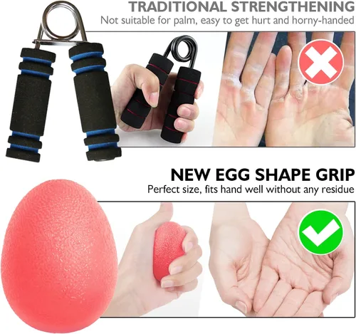Miniatura 2 de Peradix Entrenador de fuerza de agarre de mano, pelota de alivio de estrés para adultos y niños, terapia de rehabilitación de muñeca