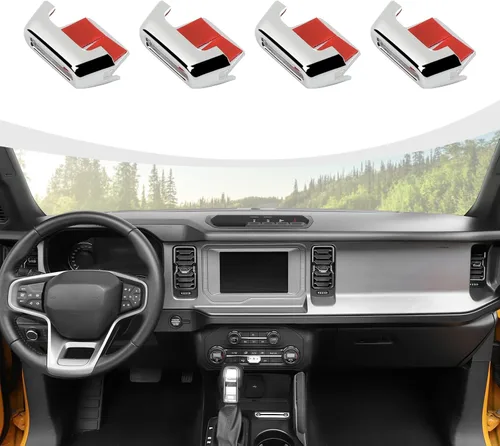 Miniatura 13 de RAZPOY para Bronco - Ajuste de salida de aire acondicionado 4 piezas, cubierta de ventilación de salida de aire central compatible con accesorios
