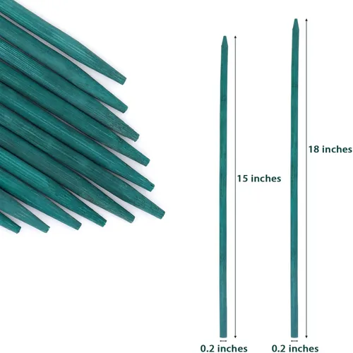Miniatura 4 de Estacas de bambú verde para plantas, soporte para plantas de interior y exterior, palos de bambú resistentes de madera de jardín, estacas de soporte