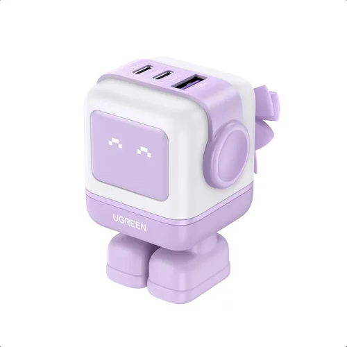 Miniatura 10 de UGREEN Uno - Bloque de cargador USB C de 65 W, Nexode 3 puertos GaN cargador rápido con pantalla, divertidos regalos de robot para hombres y Negro