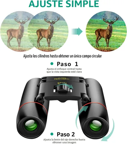 Miniatura 4 de POLDR Binoculares de bolsillo pequeños 12X25 compactos para adultos, mini binoculares para niños para observación de aves, concierto, teatro, ópera