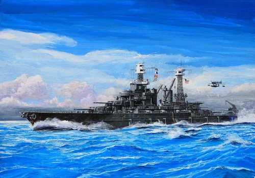 Miniatura 2 de Trumpeter BB-46 USS Maryland Battleship Boat Model Kit, 1941, Escala 1/800