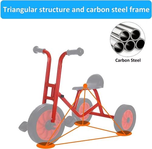 Miniatura 4 de Triciclo para niños pequeños de 3 a 6 años, bicicleta preescolar preescolar, patio de recreo, triciclo en tándem para niños, equipo de juego al aire