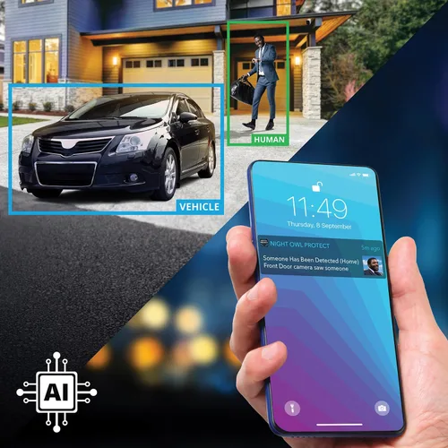 Miniatura 3 de Night Owl Cámara de disuasión inalámbrica 2K HD para interiores y exteriores con audio de 2 vías (1 cámara)