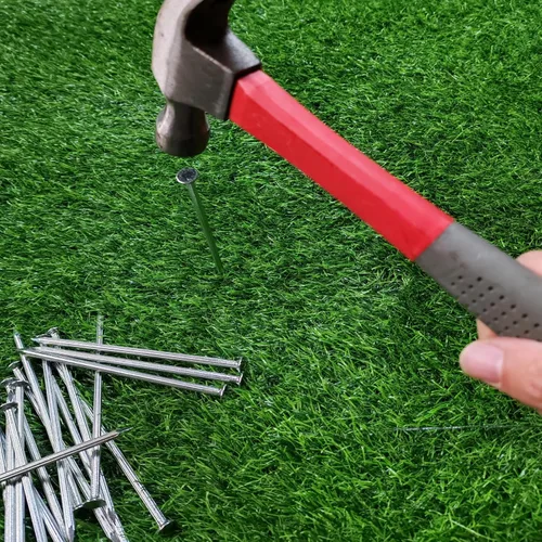 Miniatura 4 de Estacas de paisaje, picos de paisaje galvanizados de metal para césped artificial, picos de tienda, bordes de pavimentadora (50, 6 pulgadas)