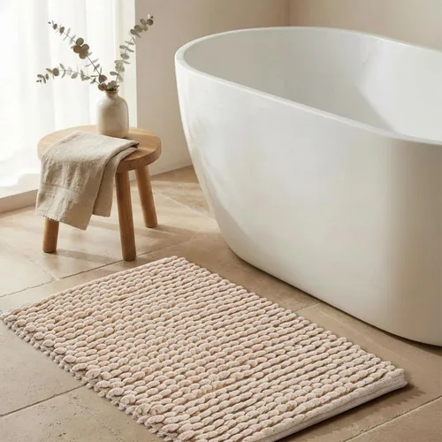 Miniatura 6 de Alfombra de baño de felpilla de algodón de 17 x 24 pulgadas, color beige, tapete de baño de felpa suave, ultra absorbente, de secado rápido, lavable
