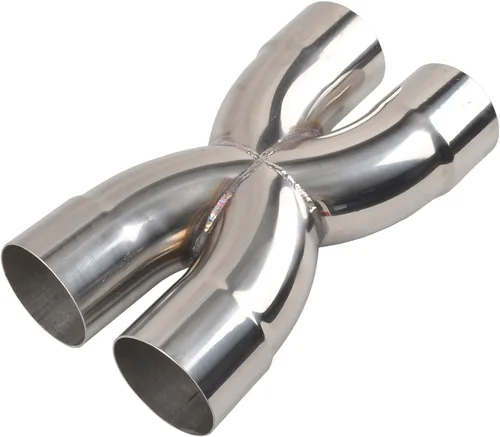 Miniatura 8 de Punta de escape X Tubo de 2.5 pulgadas de diámetro de entrada/salida, longitud total de 12 pulgadas, punta de silenciador, tubo cruzado X soldadura